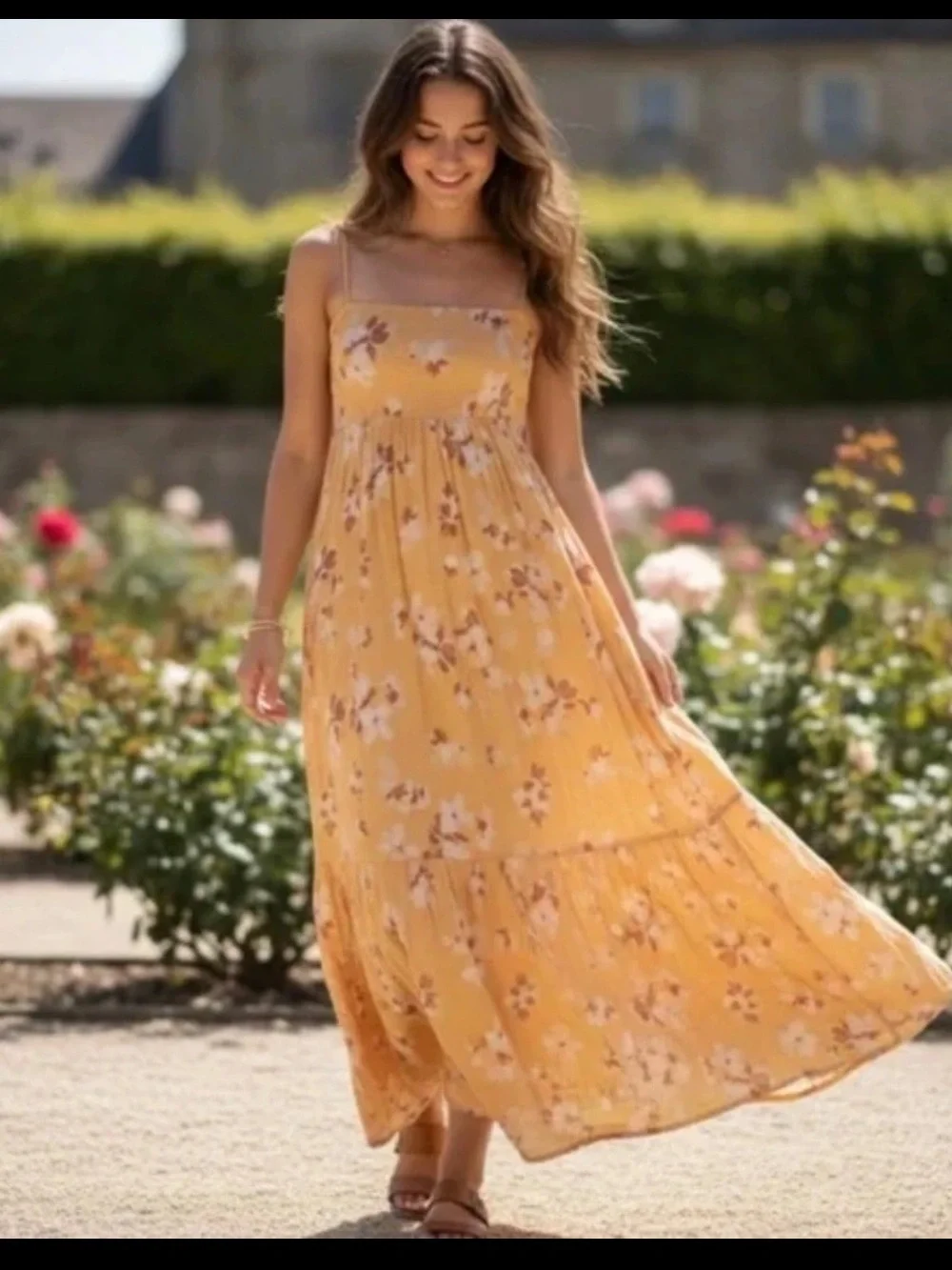 NWT Abercrombie and Finch 100% Cotton gauze yellow floral maxi dress